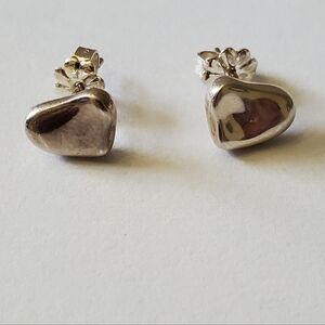 Tiffany & Co. Elsa Peretti Silver Full Heart Earrings